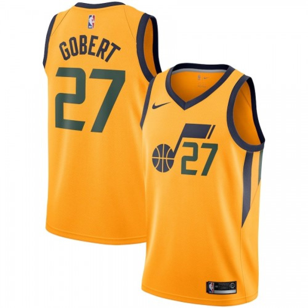 Men's Utah Jazz Rudy Gobert #27 Gold Replica Swingman Jersey - Statement Edition-Pro Kit Vault | Brand New 26/27 Sports Jerseys